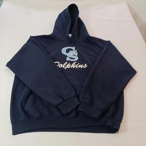 Gildan Heavy Blend GS DOLPHINS Men's Blue Cotton Blend Hoodie Sweatshirt Large